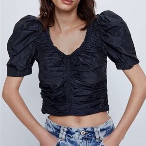 ZARA Taffeta Crop Top